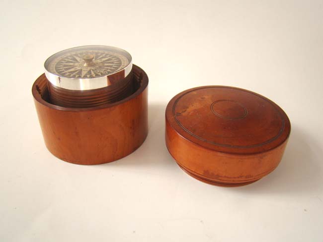 A beautiful silver pocket compass made by William Fraser of London, Royal Instrument Maker, circa 1790-1810